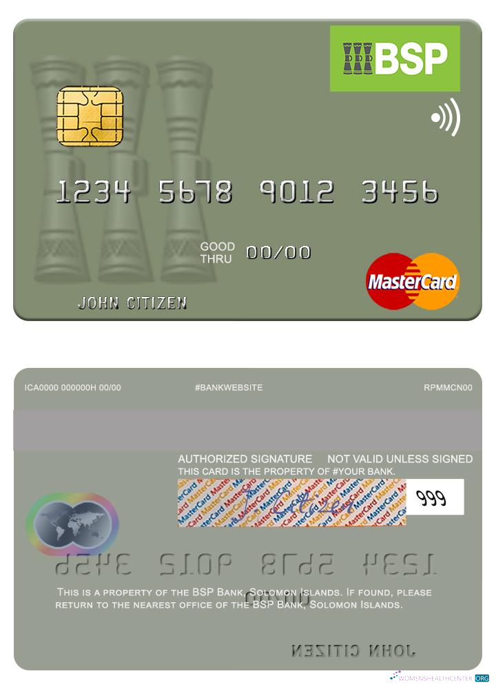 Download Solomon Islands BSP Bank mastercard Photoshop template